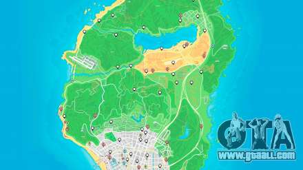 Random events map GTA 5: map of robberies, vans map, ATM map