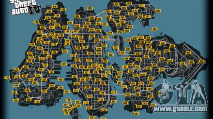 GTA 4 pigeons map - it's very easy to find all the pigeons!